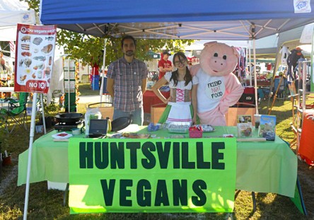 Huntsville Vegans tabling at Cullman Oktoberfest, October 2011